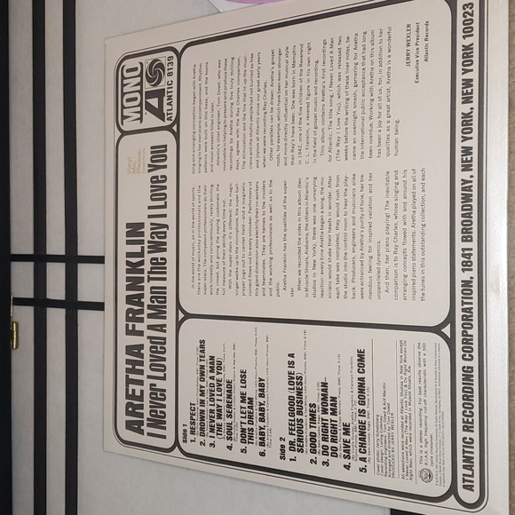 Vinyl Me Please Aretha Franklin: I've Never Loved a Man The Way I Love You Album - Picture 4 of 4